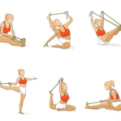 Sangle de yoga et pilate mandala rouge
