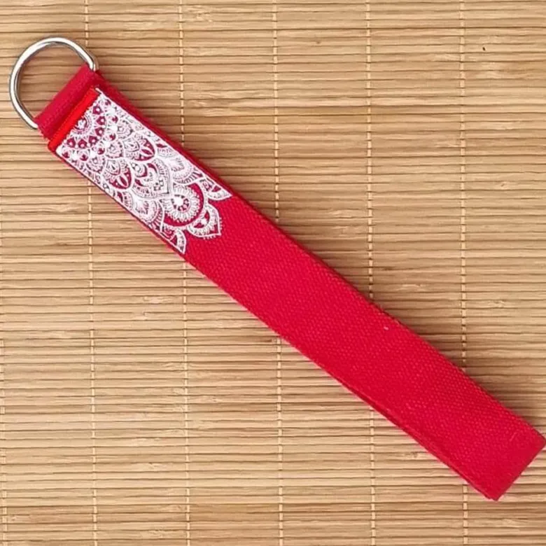 Sangle de yoga et pilate mandala rouge