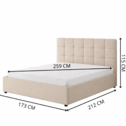 Santa lit avec coffre de rangement 160x200cm velour beige