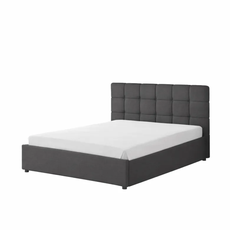Santa lit avec coffre de rangement 160x200cm velours gris foncé