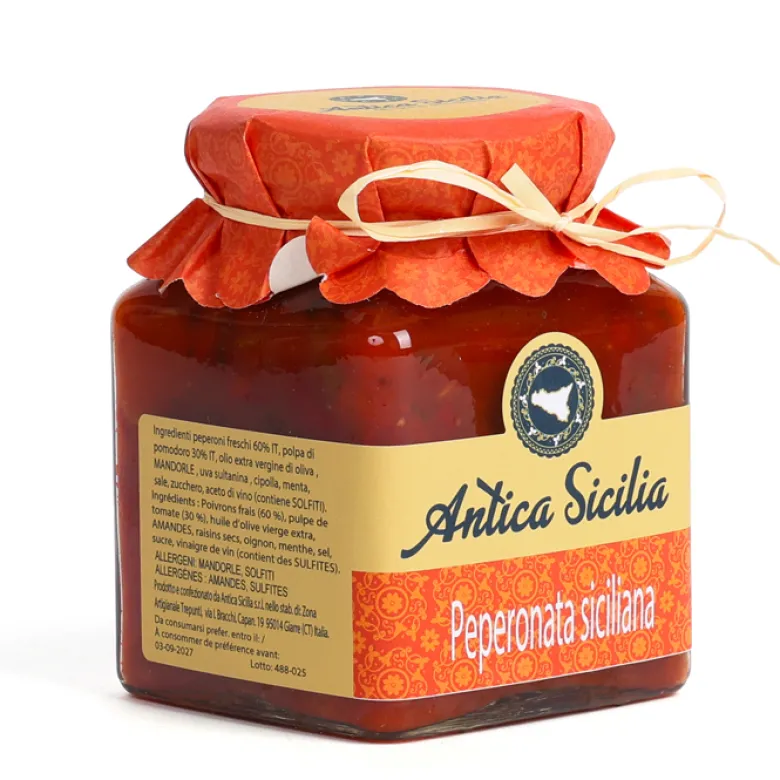 Sauce Peperonata recette sicilienne 280 g