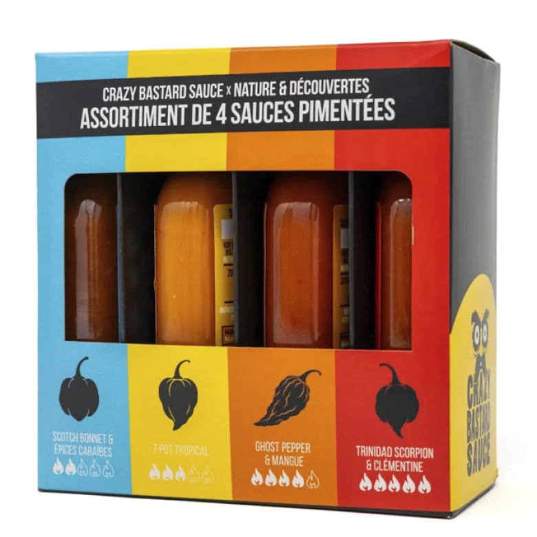 4 sauces piquantes Crazy Bastard