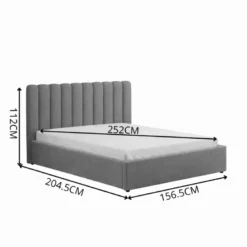 Savannah lit avec coffre de rangement 140x190cm velours gris foncé