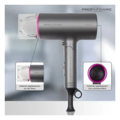 Sèche cheveux pliable 1600w proficare pc-ht 3073 rose