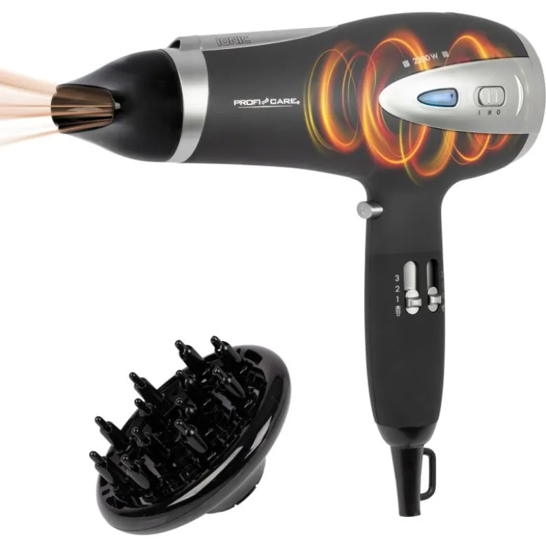 Sèche-cheveux professionnel 2200 w noir proficare pc-htd3113-noir