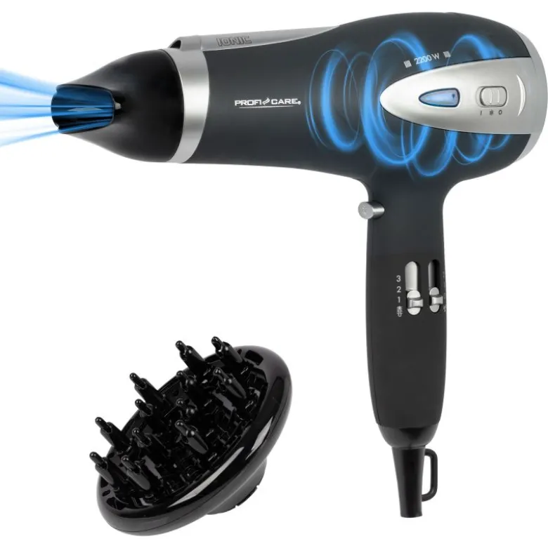 Sèche-cheveux professionnel 2200 w noir proficare pc-htd3113-noir
