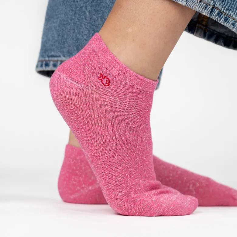 Scoquettes pailletées unies rose