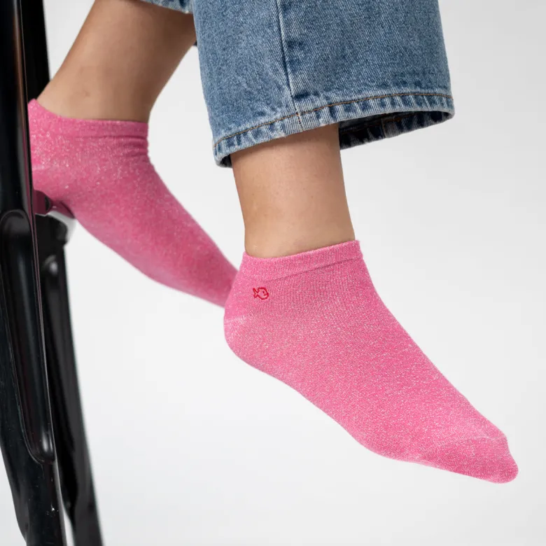Scoquettes pailletées unies rose