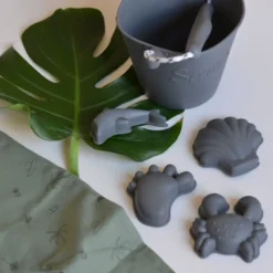 Seau de plage - flexible - gris -