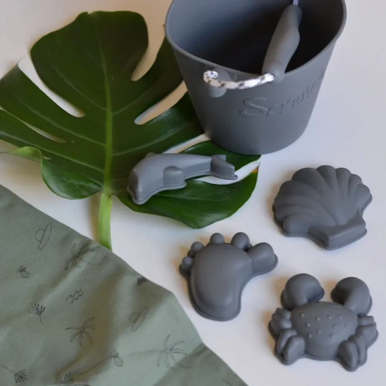 Seau de plage - flexible - gris -