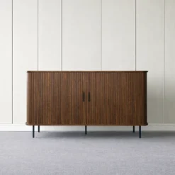 Semarang buffet en bois cannelé à portes coulissantes 140cm
