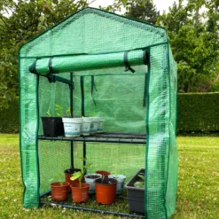 Serre de jardin etagère 2 en 1 pour fleurs, plantes - toile résistante armée