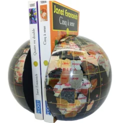 Serre livres globe 15 cm noir nacré