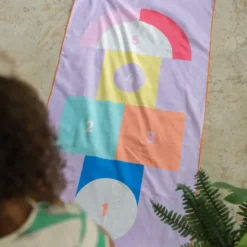 Serviette de plage 2 en 1 marelle (140 x 70 cm)
