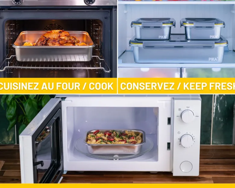 Set batch cooking 5x boîte inox alimentaires - pika