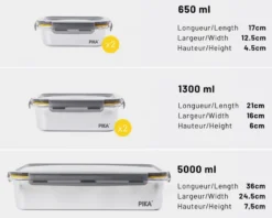 Set batch cooking 5x boîte inox alimentaires - pika