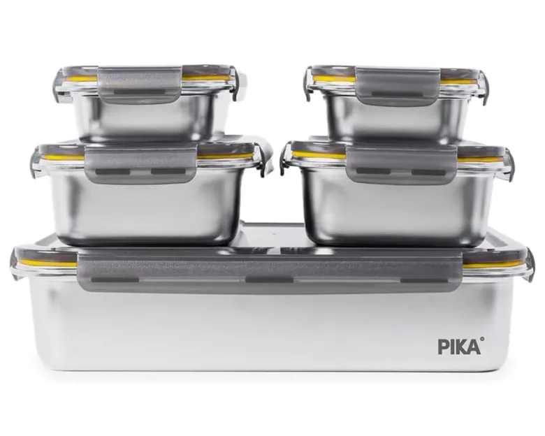 Set batch cooking 5x boîte inox alimentaires - pika