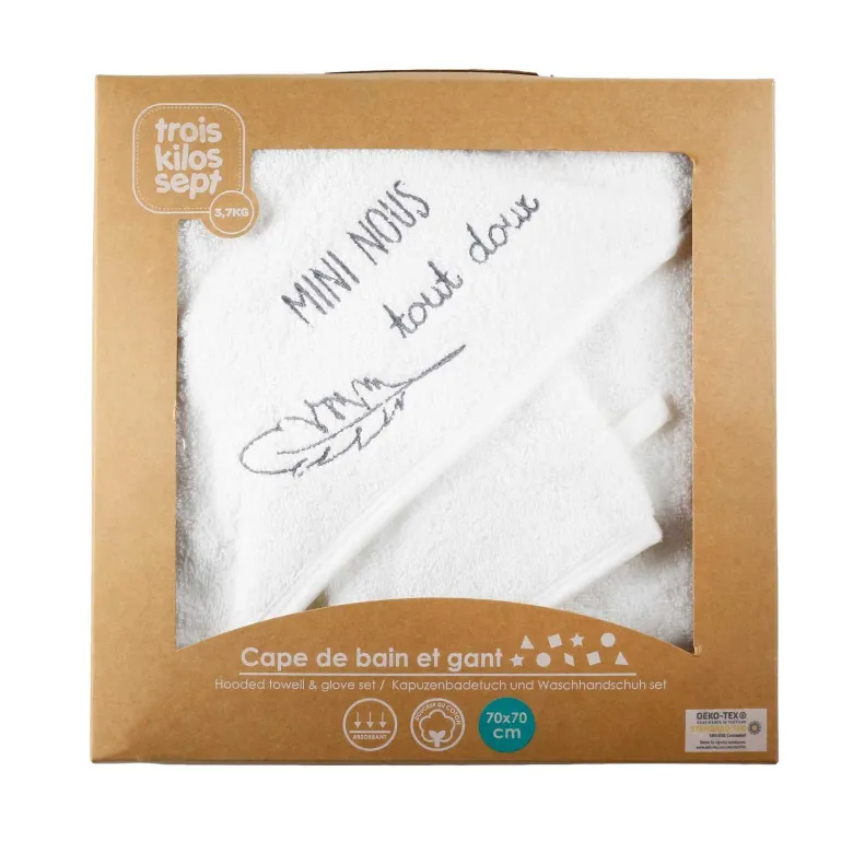 Set de bain blanc 70x70 cm