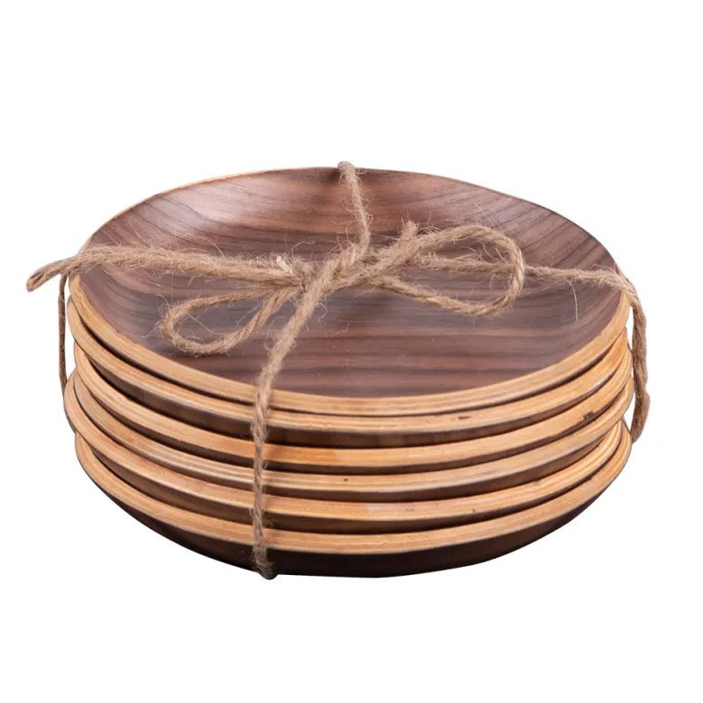 Set de 6 dessous de verre bois brun 12 c