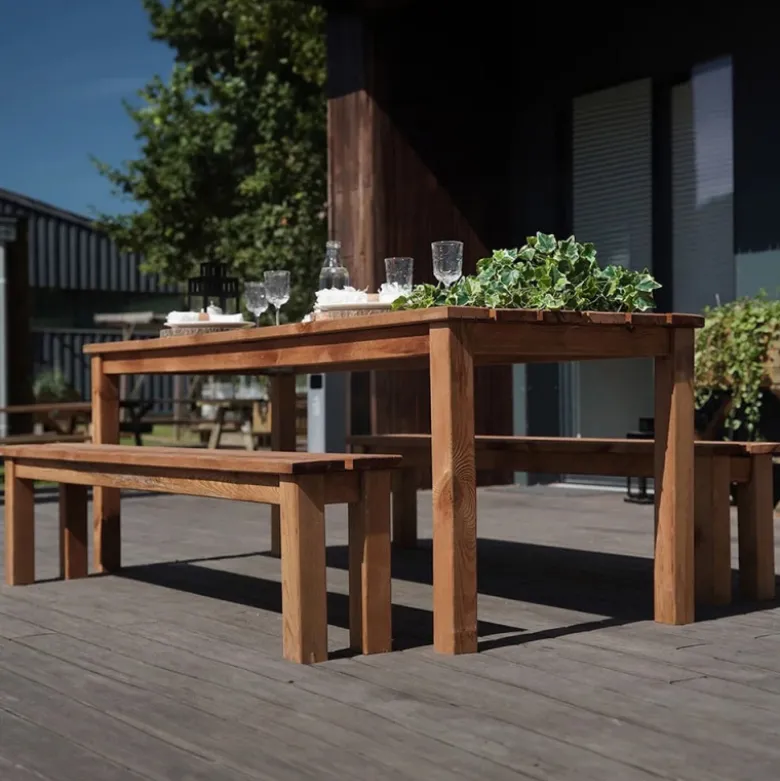 Set de jardin 1 table 2 bancs banket