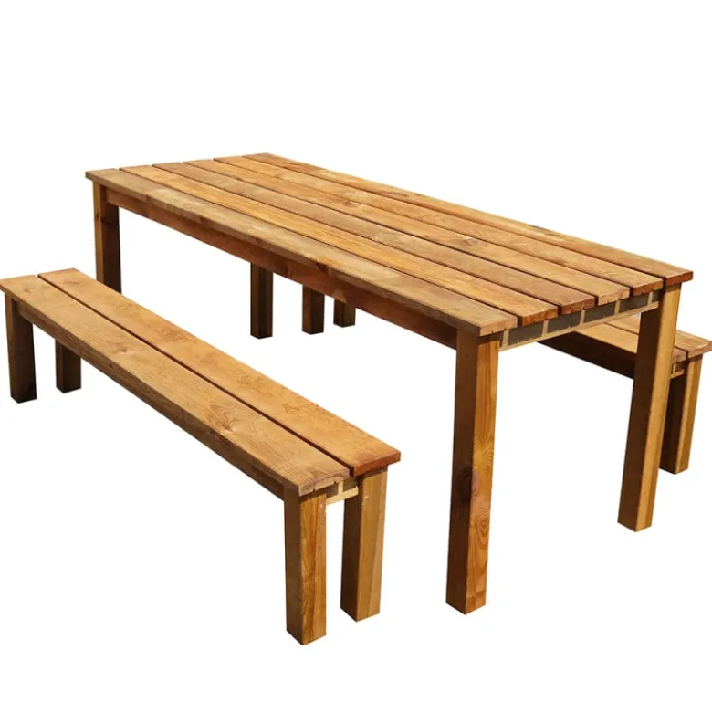 Set de jardin 1 table 2 bancs banket