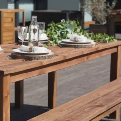 Set de jardin 1 table 2 bancs banket