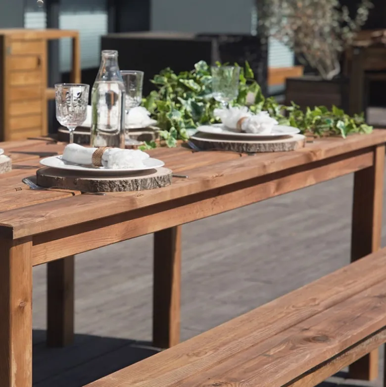 Set de jardin 1 table 2 bancs banket