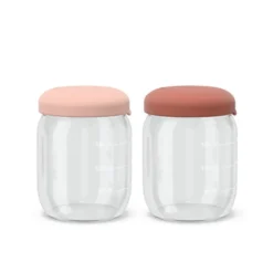 Set de petits pots en verre borosilicaté 180 ml - blush terracotta