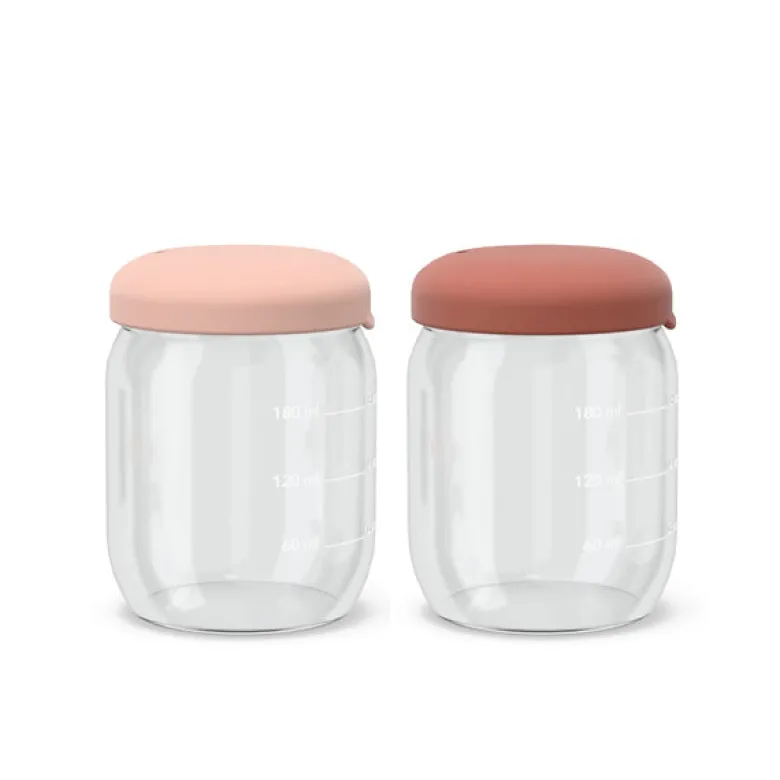 Set de petits pots en verre borosilicaté 180 ml - blush terracotta