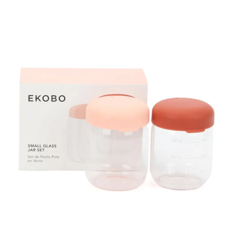 Set de petits pots en verre borosilicaté 180 ml - blush terracotta