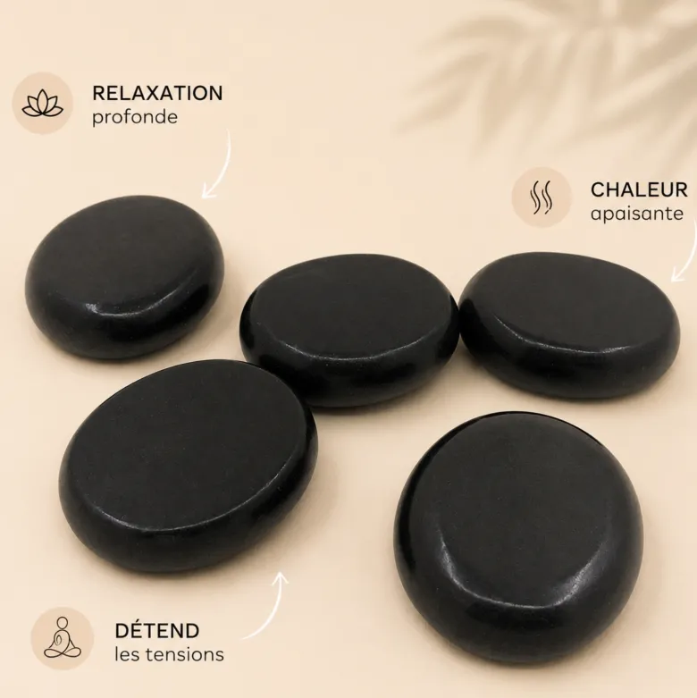 Set de 5 pierres chaudes de massage
