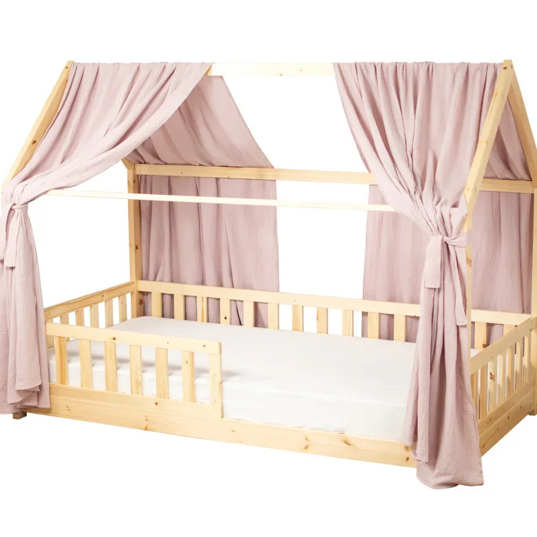 Set double ciel de lit cabane rose
