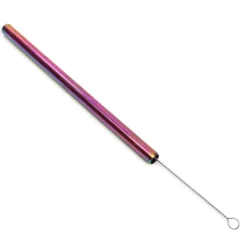 Set paille spéciale bubble tea en acier inoxydable et goupillon nettoyant
