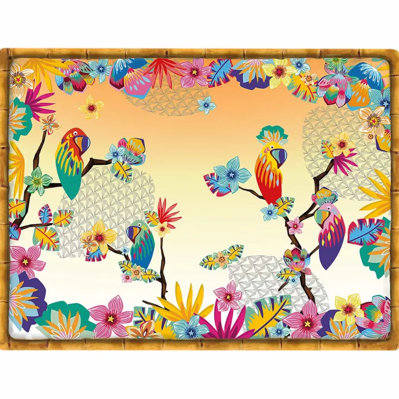 6 sets de table 40x30cm - perroquets