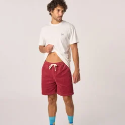 Short en velours bordeaux S
