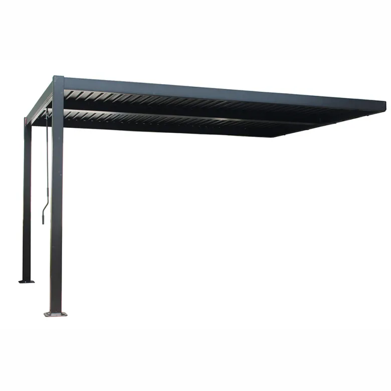 Sifnos pergola bioclimatique 4x3m adossée en aluminium noir