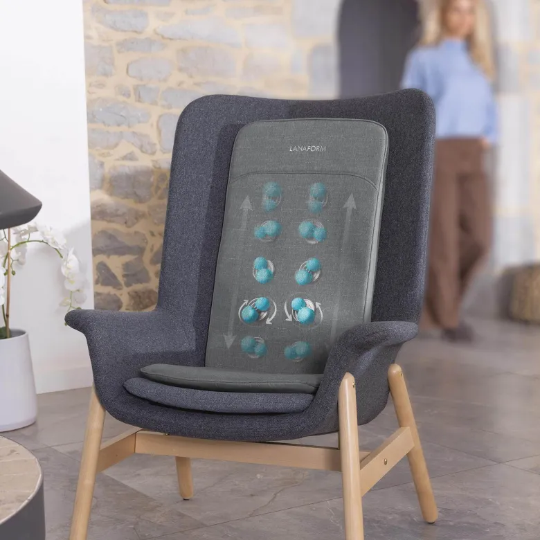 Siège massant shiatsu avec têtes de massage souples et chaleur relaxante