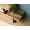 Sixtine - meuble tv marron 2 niveaux bois teck recyclé et métal noir