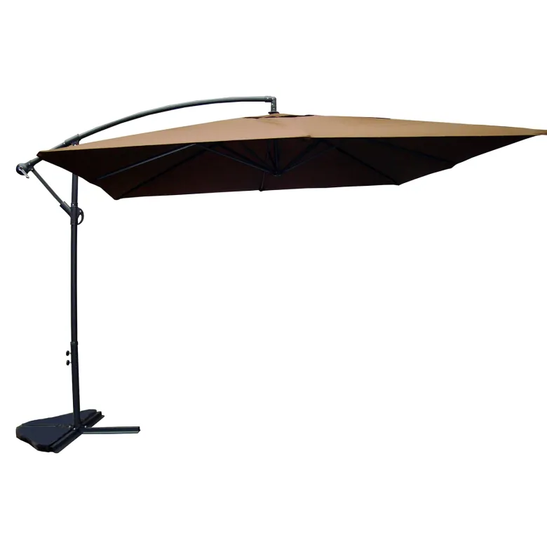 Solenzara parasol marron déporté carré 3 x 3 m