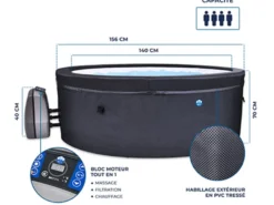 Spa portable semi-rigide vita rond bulles 4 places - netspa