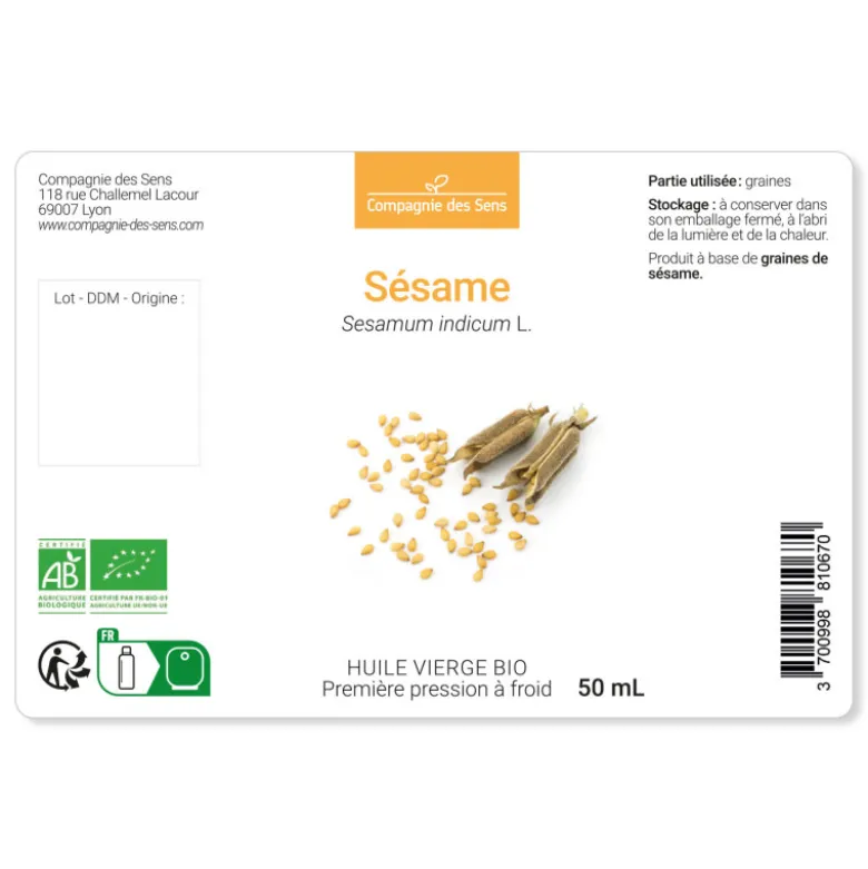 Sésame - huile végétale bio 100ml