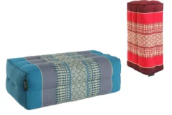 Standard - lot de 2 coussins de yoga et méditation zafu - rouge turquoise Multicolore