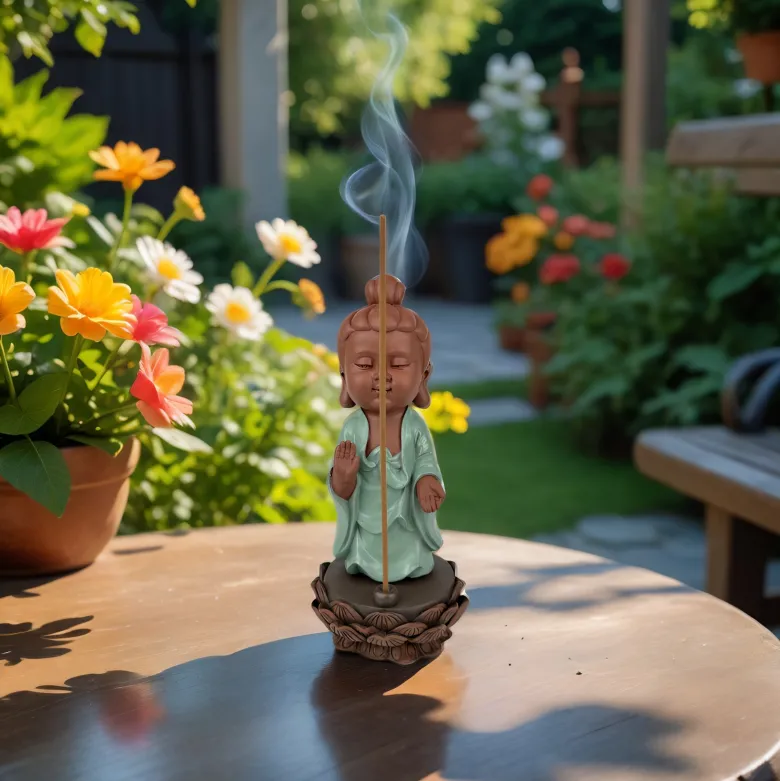 Statue bouddha porte encens dipamkara