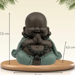 Statue mini bouddha rieur porte-bonheur
