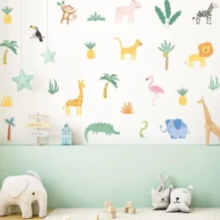 Sticker mural pour enfant animaux de la savane
