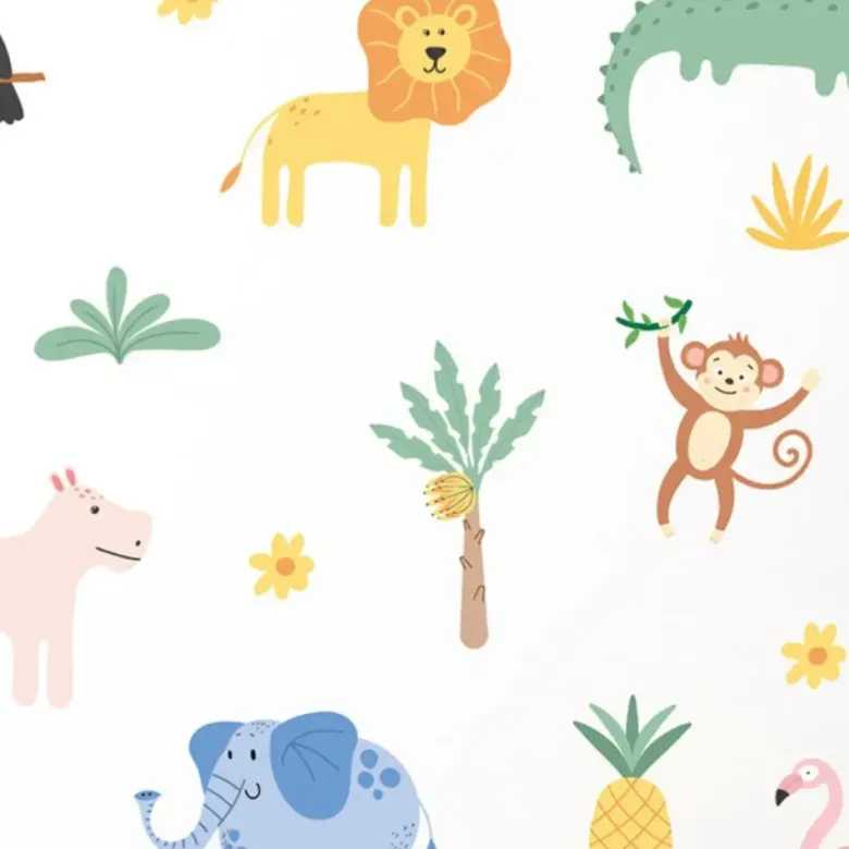Sticker mural pour enfant animaux de la savane
