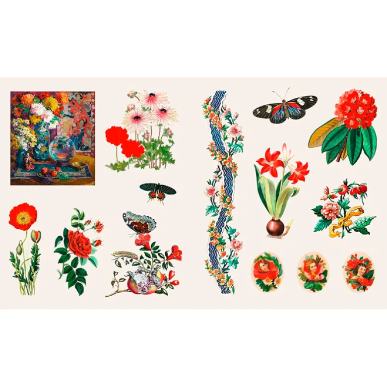 Stickers Treasury - Fleurs & Papillons