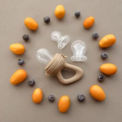 Sucette grignoteuse caramel avec 4 embouts