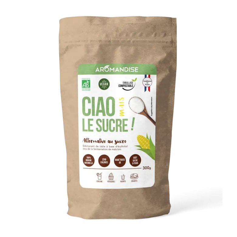 Sucre de maïs bio sans calories érythritol naturel 300g