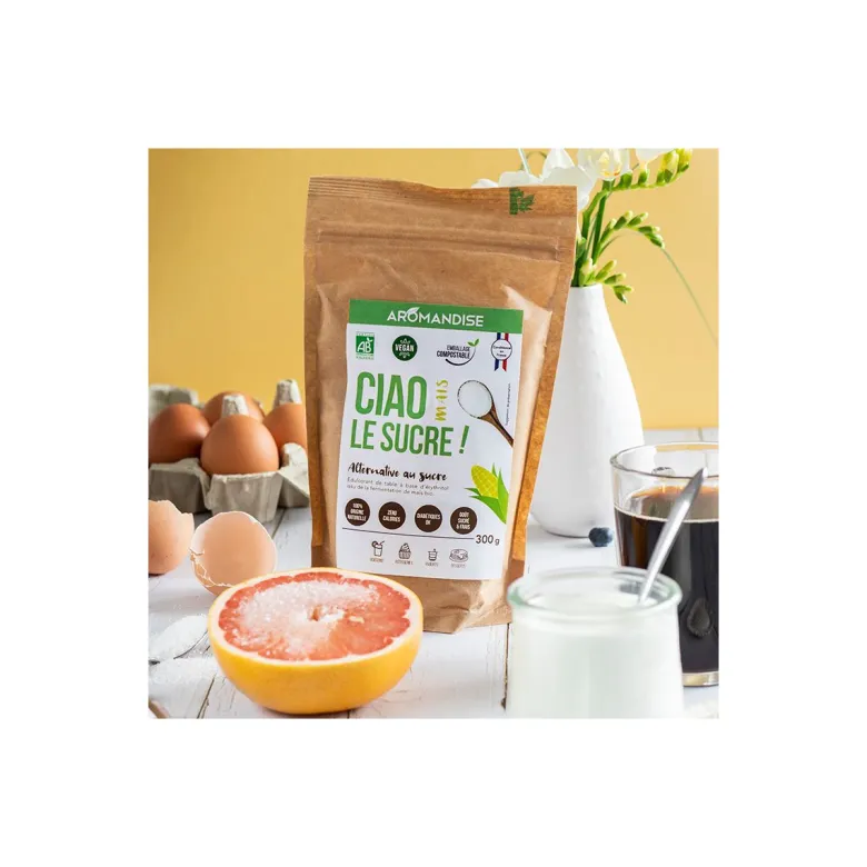 Sucre de maïs bio sans calories érythritol naturel 300g